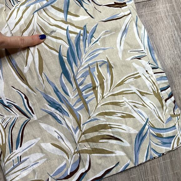 NWT C&C CALIFORNIA Tan Leaf Pattern Hawaiian Style Elastic Casual Pants - Picture 6 of 7